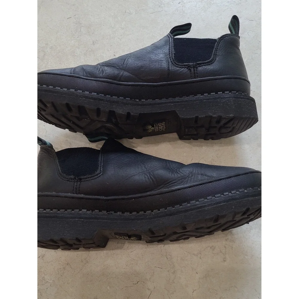 Georgia Giant Romeo Black Leather Slip on Loafer Men‎ SZ 10.5 Utility heavy duty